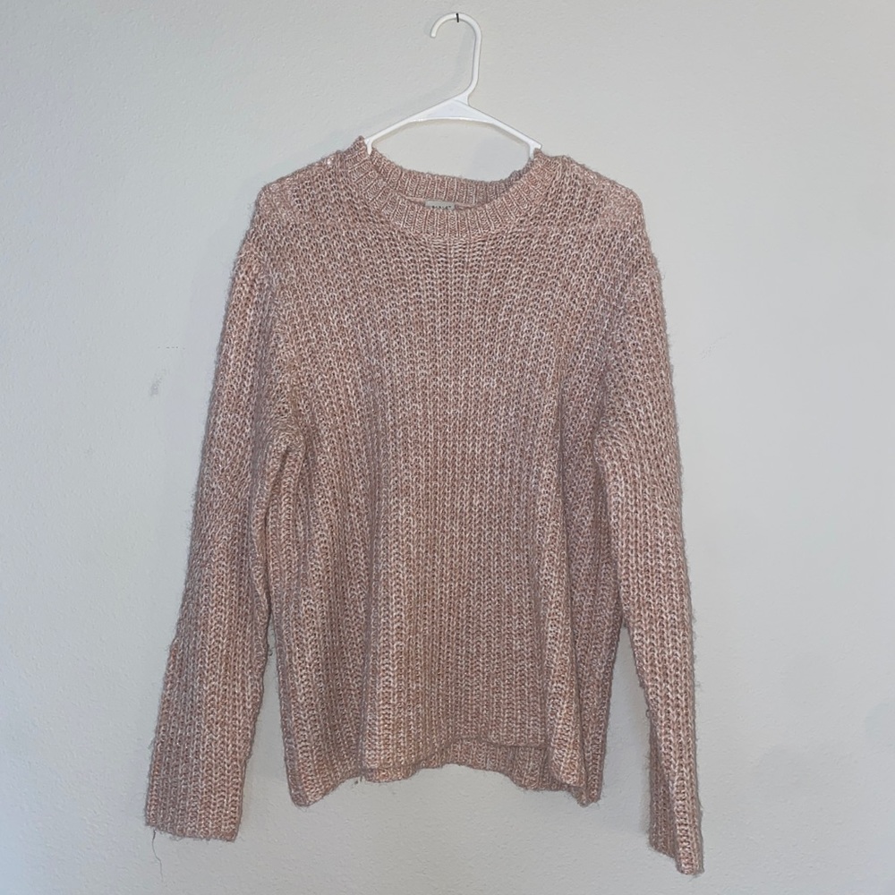 a new day Dusty Pink/Gold Chunky Knit Sweater